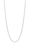 The Sis Kiss Skinny Rope Chain Necklace In Silver