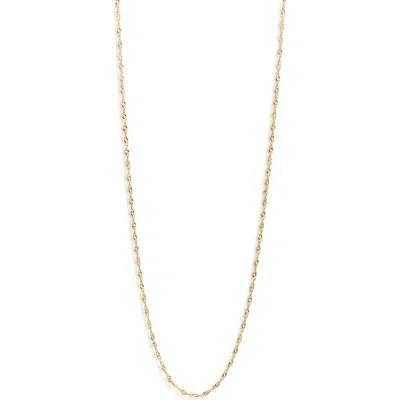 The Sis Kiss Skinny Twisty Chain Necklace In Gold