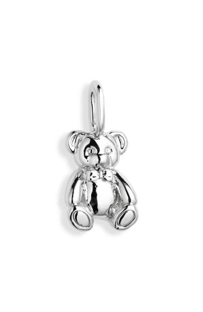 The Sis Kiss Teddy Bear Charm In Silver