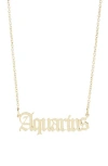 The Sis Kiss Zodiac Pendant Necklace In Gold