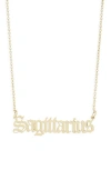 The Sis Kiss Zodiac Pendant Necklace In Gold