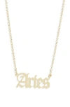 The Sis Kiss Zodiac Pendant Necklace In Gold