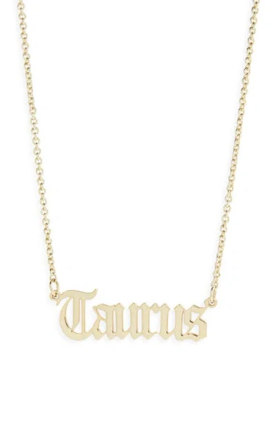 The Sis Kiss Zodiac Pendant Necklace In Gold
