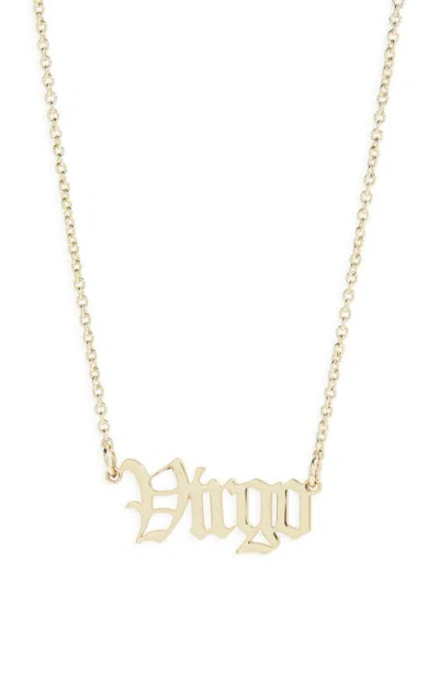 The Sis Kiss Zodiac Pendant Necklace In Gold