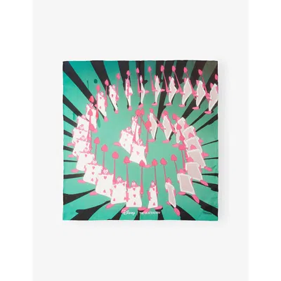 The Skateroom Harry Lambert For Max Allen X Disney Alice In Wonderland Silk Scarf In Multi