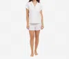 The Sleep Code Seersucker Cotton Classic Short Pj Set In White In White