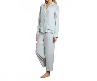 The Sleep Code Women's Washable Silk Long Pj Set In Fresh Air In Multi