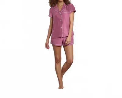 The Sleep Code Women's Washable Silk Short Pj Set In Mauve In Pink