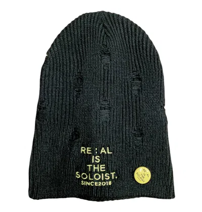 The Soloist X Re:al Men's Straight Knit Beanie In Black