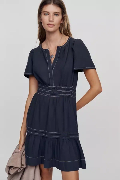 The Somerset Collection By Anthropologie By Anthropologie Somerset 100% Cotton Denim Mini Dress In Black