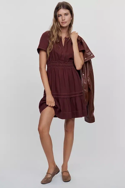 The Somerset Collection By Anthropologie By Anthropologie Somerset 100% Cotton Denim Mini Dress In Purple