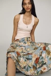 The Somerset Collection By Anthropologie Somerset Linen Blend Maxi Skirt In Multi
