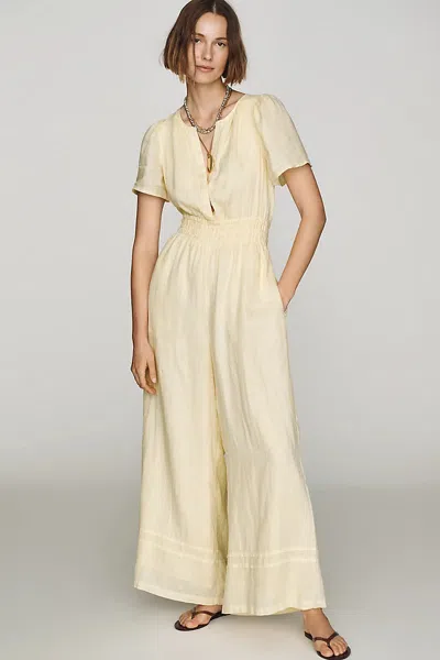 The Somerset Collection By Anthropologie Somerset Linen Wide-leg Jumpsuit In Multi