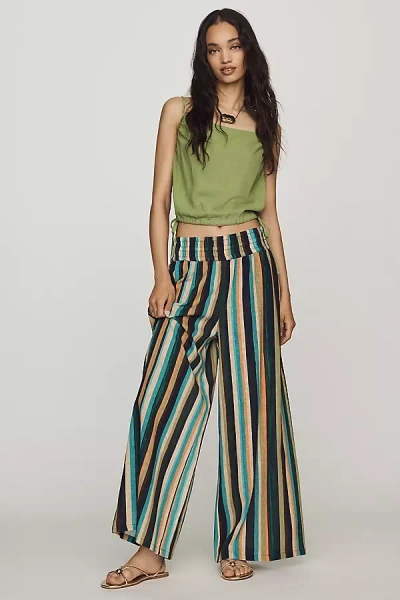The Somerset Collection By Anthropologie Somerset Pull-on Pants: Printed Linen Cotton Edition In Multi