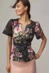 The Somerset Collection By Anthropologie The Somerset Blouse In Grey