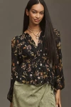 The Somerset Collection By Anthropologie The Somerset Long-sleeve Blouse In Black