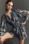 The Somerset Collection By Anthropologie The Somerset Long-sleeve Romper In Multi