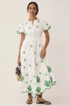 The Somerset Collection By Anthropologie The Somerset Maxi Dress: Eyelet Edition In Green