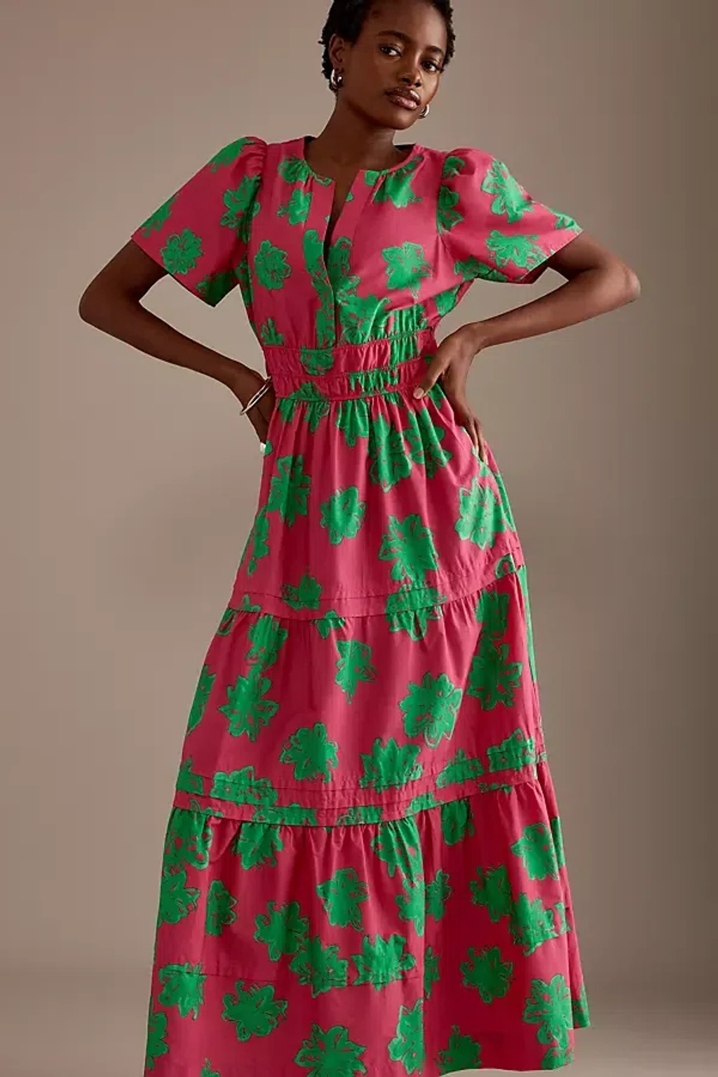 blue and white floral maxi dress Lady Black Tie - Molly Maxi Dress - Blue Floral Tiered Dress With Bow