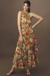 The Somerset Collection By Anthropologie The Somerset Maxi Dress: Halter Edition In Gold