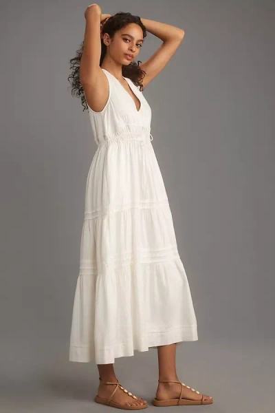 The Somerset Collection By Anthropologie The Somerset Maxi Dress: Linen Ties Edition In White