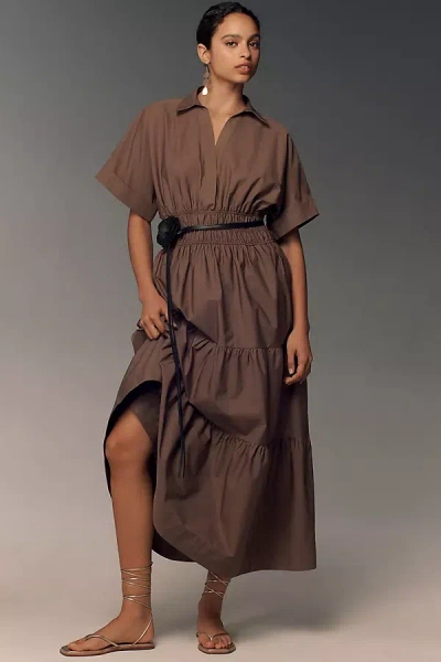 The Somerset Collection By Anthropologie The Somerset Maxi Dress: Shirt Dress Edition In Brown