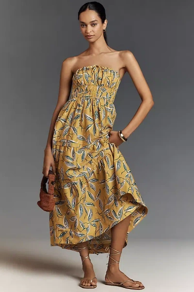 The Somerset Collection By Anthropologie The Somerset Maxi Dress: Strapless Edition In Yellow