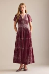 The Somerset Collection By Anthropologie The Somerset Maxi Dress: Velvet Edition In Multi