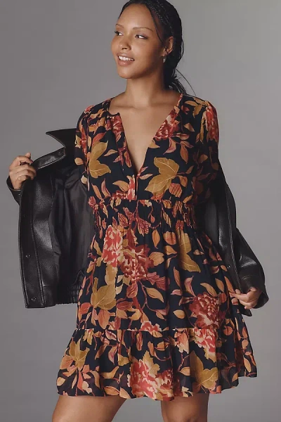 The Somerset Collection By Anthropologie The Somerset Mini Dress: Long-sleeve Edition In Black