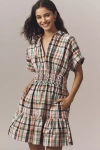 The Somerset Collection By Anthropologie The Somerset Plaid Mini Dress In Multi