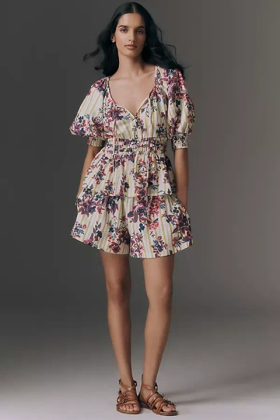 The Somerset Collection By Anthropologie The Somerset Printed Linen Cotton Shorts In Multi