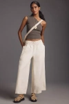 The Somerset Collection By Anthropologie The Somerset Pull-on Linen Trousers In Beige