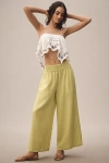 The Somerset Collection By Anthropologie The Somerset Pull-on Pants: Linen Edition In Green