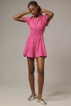 The Somerset Collection By Anthropologie The Somerset Romper: Linen Edition In Pink
