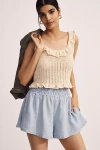 The Somerset Collection By Anthropologie The Somerset Shorts: Linen Edition In Blue