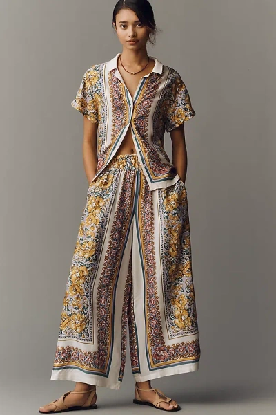 The Somerset Collection By Anthropologie The Somerset Silky Floral Pants In Multi