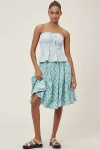 The Somerset Collection By Anthropologie The Somerset Strapless Blouse In Blue