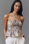 The Somerset Collection By Anthropologie The Somerset Strapless Blouse In Yellow