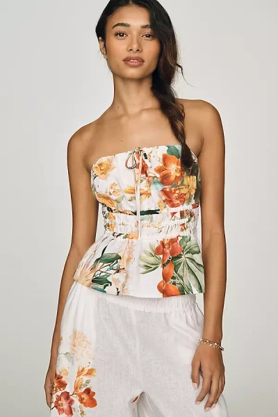 The Somerset Collection By Anthropologie The Somerset Strapless Blouse In White