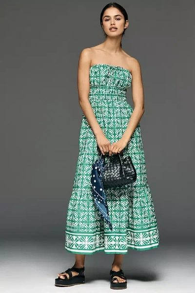 The Somerset Collection By Anthropologie The Somerset Strapless Maxi Dress In Green