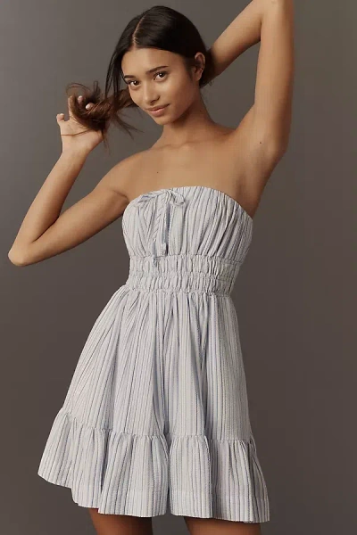 The Somerset Collection By Anthropologie The Somerset Strapless Mini Dress In Blue