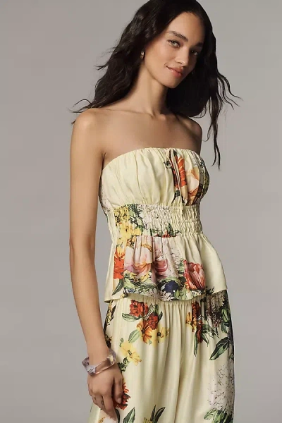 The Somerset Collection By Anthropologie The Somerset Strapless Silky Blouse In Multi