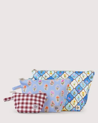 The Somewhere Co. The Somewhere Co Hopscotch Handy Pouch Trio In Amalfi