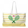 The Spoiled Office Tennis Weekender Tote Bag And Pouch Set In Yellow In Yellow