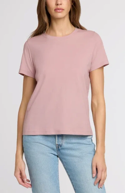 The Standard Stitch The Organic Cotton Crew Tee In Pink