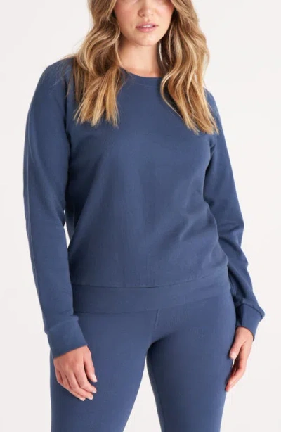 The Standard Stitch The Organic Cotton Raglan Sweatshirt In Blue