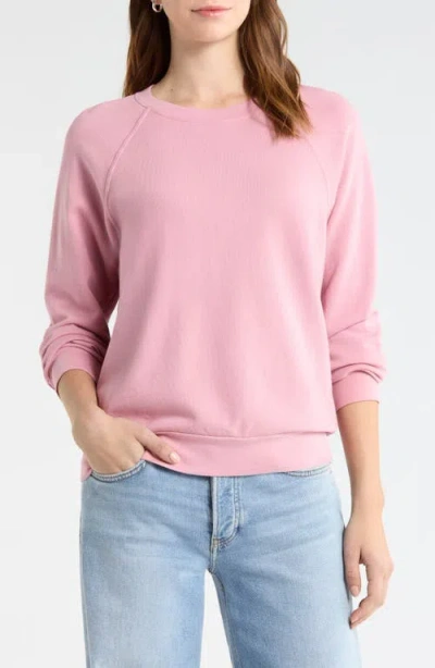 The Standard Stitch The Organic Cotton Raglan Sweatshirt In Pink