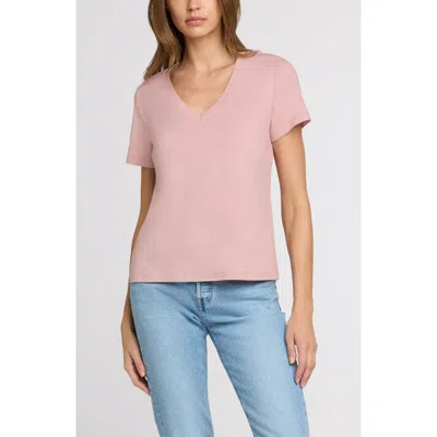 The Standard Stitch The Organic Cotton V-neck Tee In Pink