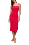 The Standard Stitch The Spaghetti Strap Midi Dress In Red