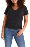 The Standard Stitch The V Neck Tee In Onyx